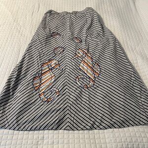 NWT! Anthropologie strapless A- Line cotton dress with nautical embroidery.